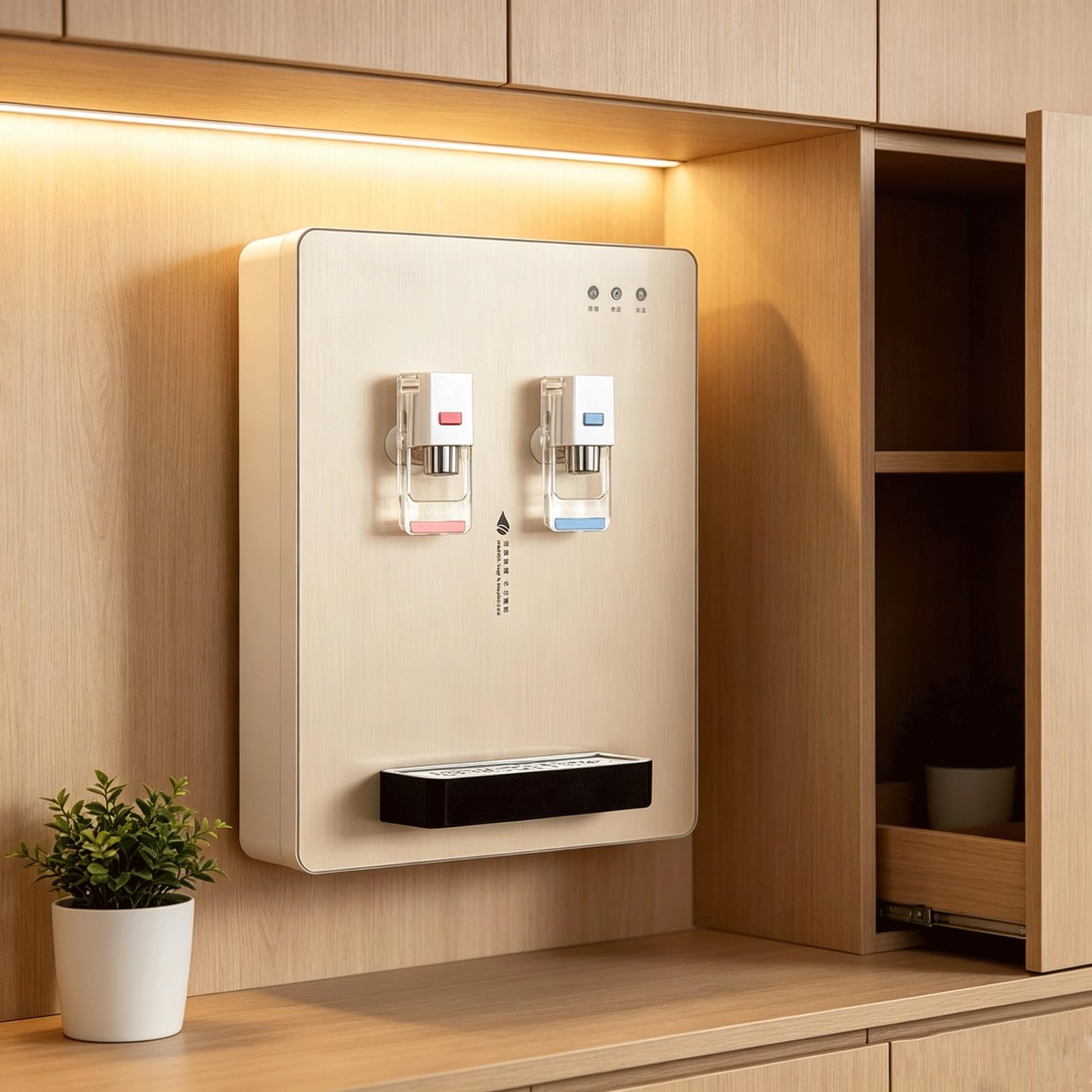 Chauffe-Eau Mural Raccordé Au Réseau d'eau,Distributeur d'eau Chaude Et Froide Instantanée,Deux Températures,Compatible avec Purificateur d'eau,pour Maison,Bureau,Salon Et Chambre