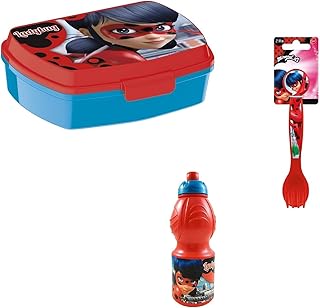 BBS Portamerenda + Posate + Borraccia Ladybug miraculus prodigiosa