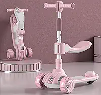 Patinete Infantil 2 em 1 com assento, luz e música Velorad Kids Z-Rader Rosa