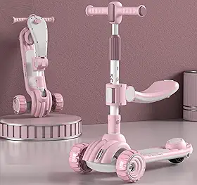 Patinete Infantil 2 em 1 com assento, luz e música Velorad Kids Z-Rader Rosa