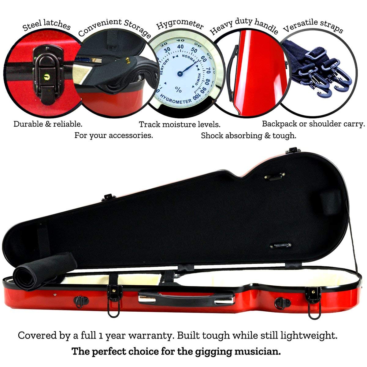 Buy Portland 4/4 Full Size Shaped Hard Violin Case with BuiltIn