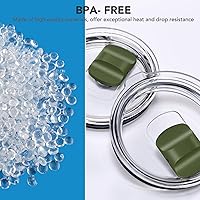 Vista 42 de Tapa con popote para vaso de 30 onzas, tapas de repuesto compatibles con YETI Rambler de 30 onzas, vaso con popote de 35 onzas, sin BPA e