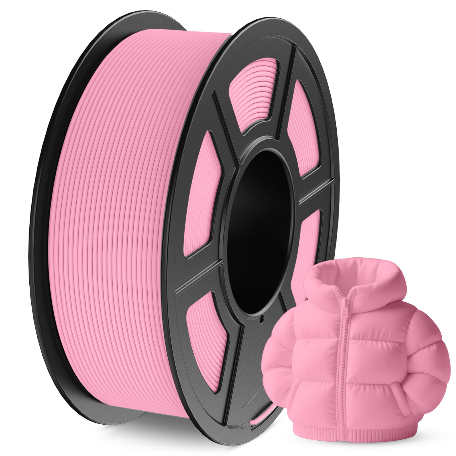 JAYO PLA Mate 1.75 mm Filamento 3D – Más Metros por Carrete: ~360 m en 1.1 kg (2.42 lbs), Precisión Dimensional ±0.03 mm, Enrollado Limpio, Sin Enredos, Color Rosa Mate para Impresoras 3D
