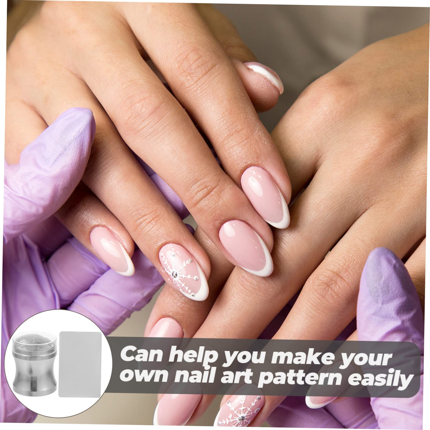 Kit Di 5 Stamper Per Nail Art Con Punta Francese Per Uso in Salone A Casa