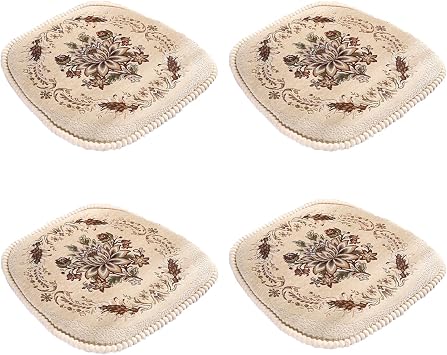 Set of 1/2/4/6 Kitchen Chair Cushions with Ties 17x16.5 X1.2in Dining Chair Cushion Horseshoe Seat Pads Seat Cushions for Garden Office Living Room,R,17x16.6in4 Pack