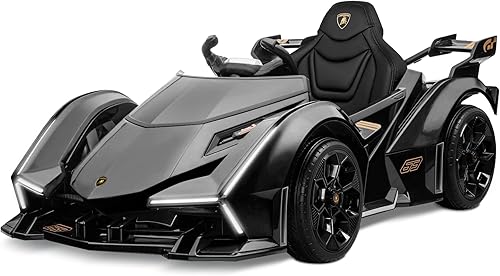 Kidzone Juguete de coche eléctrico para niños 4WD Ride On de 24 V con neumáticos EVA 2 velocidades control parental Bluetooth luces LED y asiento de