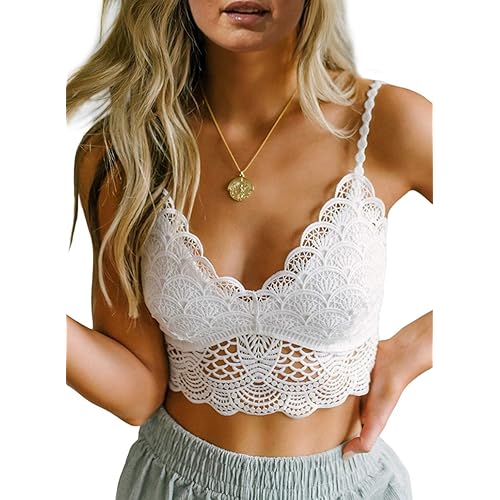 Astylish Womens Sexy Lace Bralettes Adjustable Strap V Neck Everyday Bra
