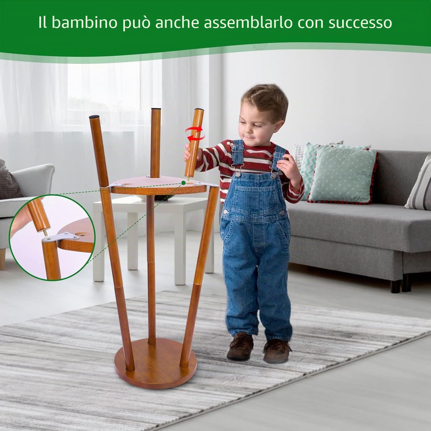 Porta Piante da Interno ed Esterno, supporto convertibile | a 2 ripiani per piante – Fioriera in Legno, Comodino, Tavolino, Porta Vasi Decorativo per Giardino, Balcone, Soggiorno