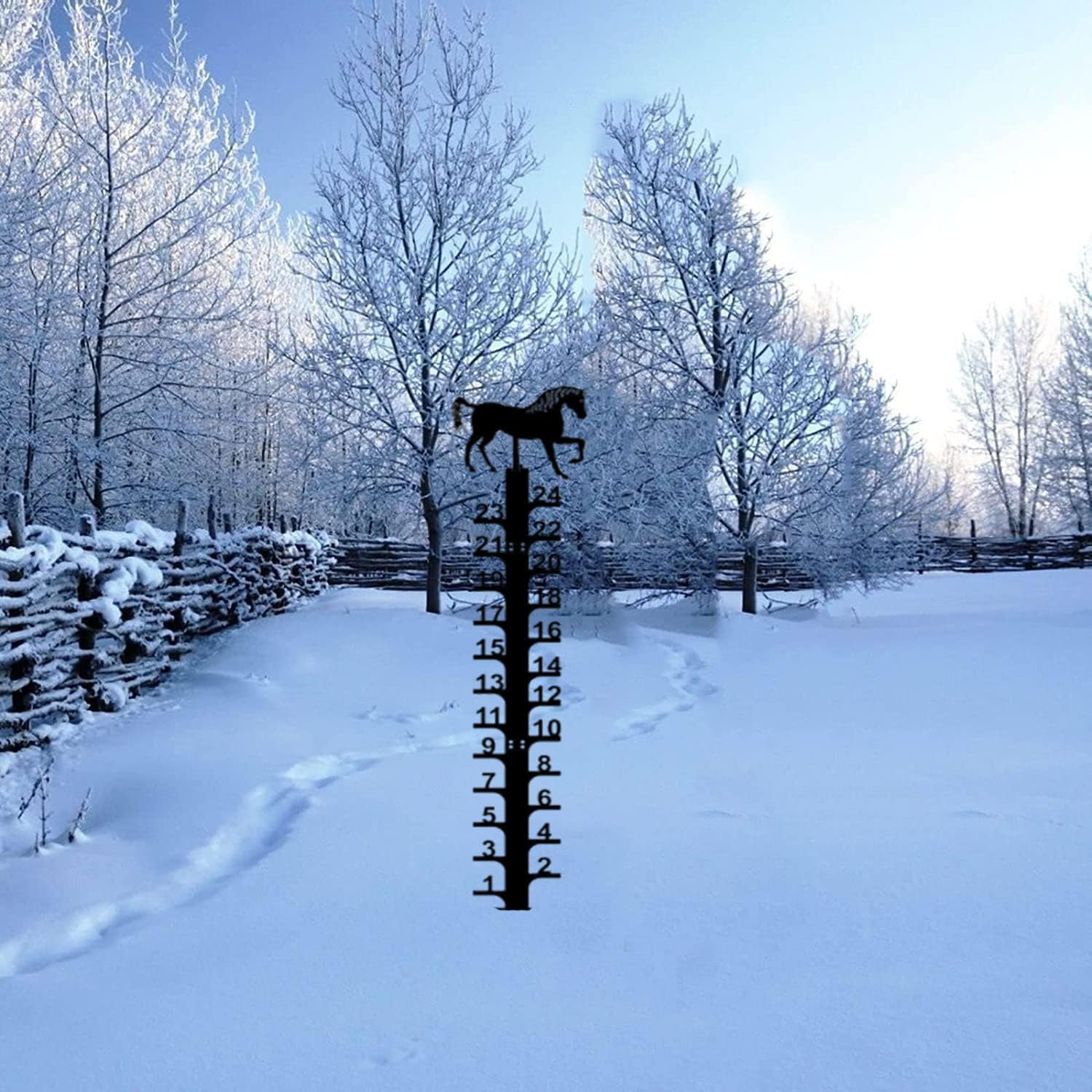 24 Inch Snow Gauge 24 Inch Iron Art Snow Gauge, Snow Gauge Outdoor 2022 Upgrade