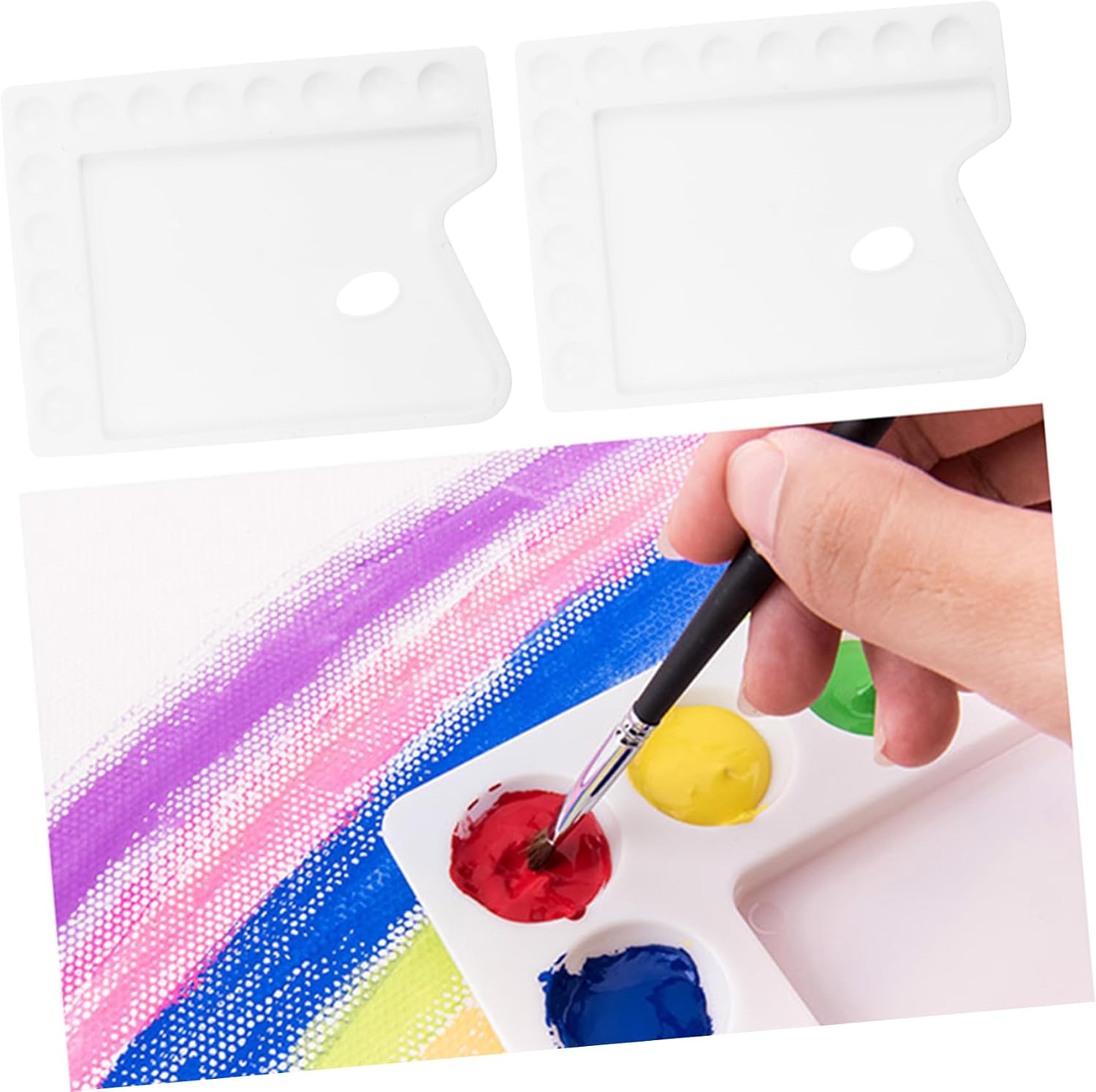 3Pcs Plastic Drawing Tray Durable Art Supplies for Easy Paint Mixing Storage for Students Artists Pigment Plates for Watercolor Acrylics