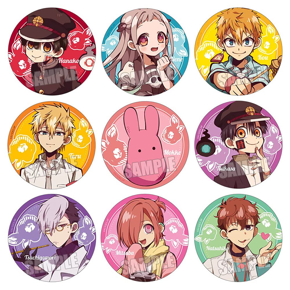 Toilet Bound Hanako Kun Pins Anime Nene Yashiro Cosplay Brooch Minamoto Kou Badge for Backpack Clothes Button Gift (9PC) (9pc) 58MM 10050805
