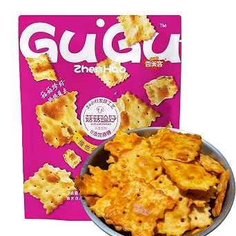 HoolySeek - Soda Crackers with Spicy Squid Flavor, 80g Per Pack - Thin & Crispy Savory Snacks, Saltines Cracker, Perfect for Snacking Boards