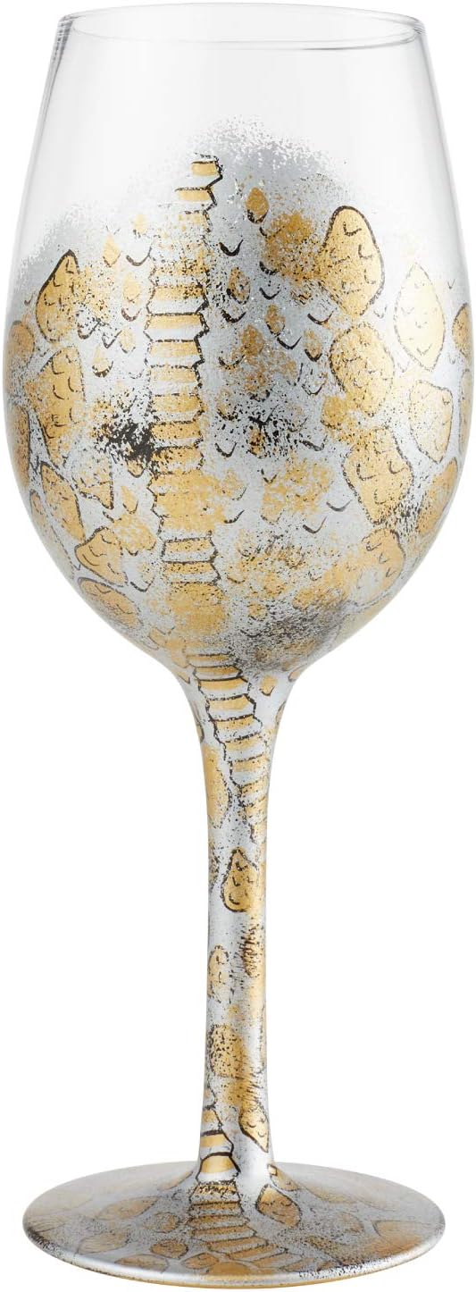 Enesco 6004363 Designs by Lolita Venom Hand-Painted Artisan Wine Glass, 15 Ounce, Multicolor