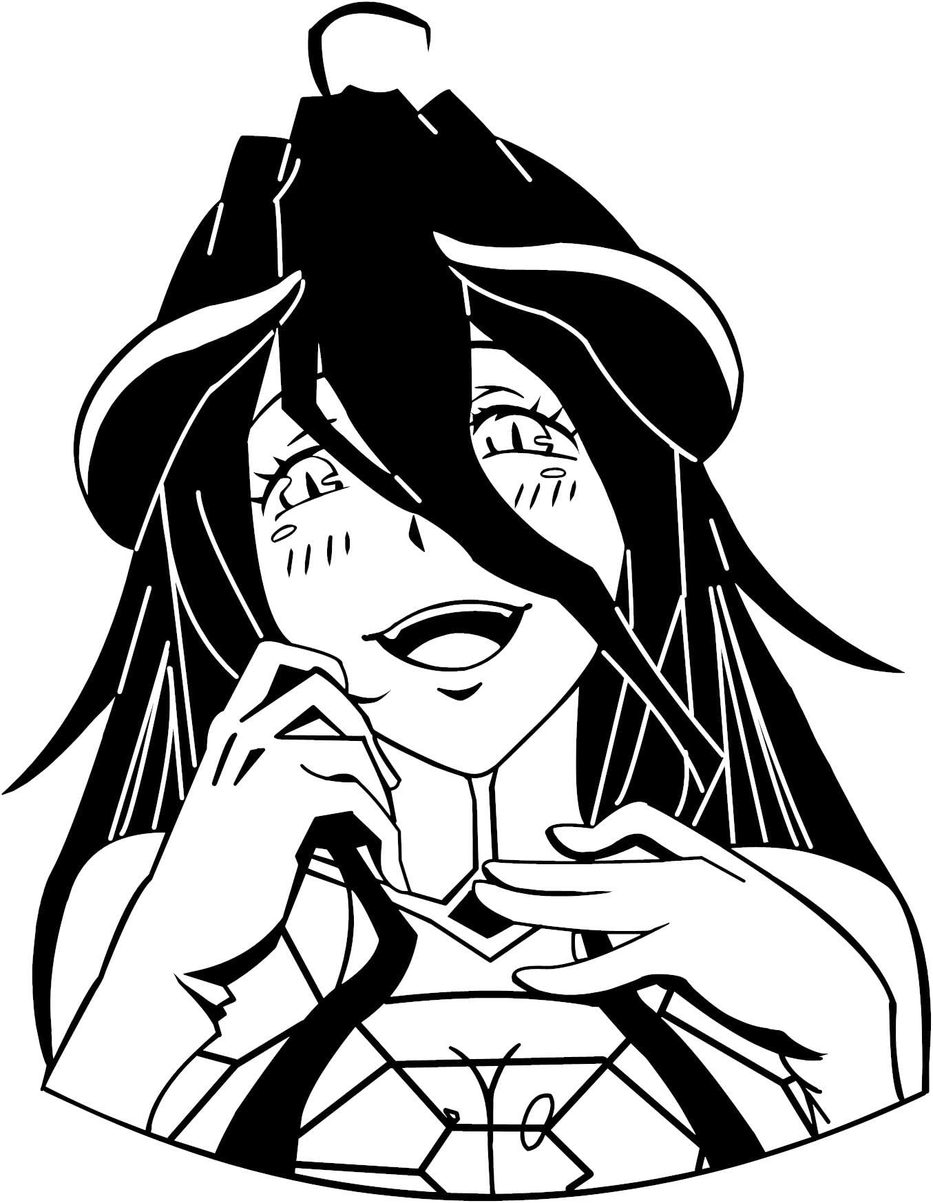Overlord - Albedo Anime Decal Sticker for Car/Truck/Phone/Laptop (5.8" x 4.5") (Black)