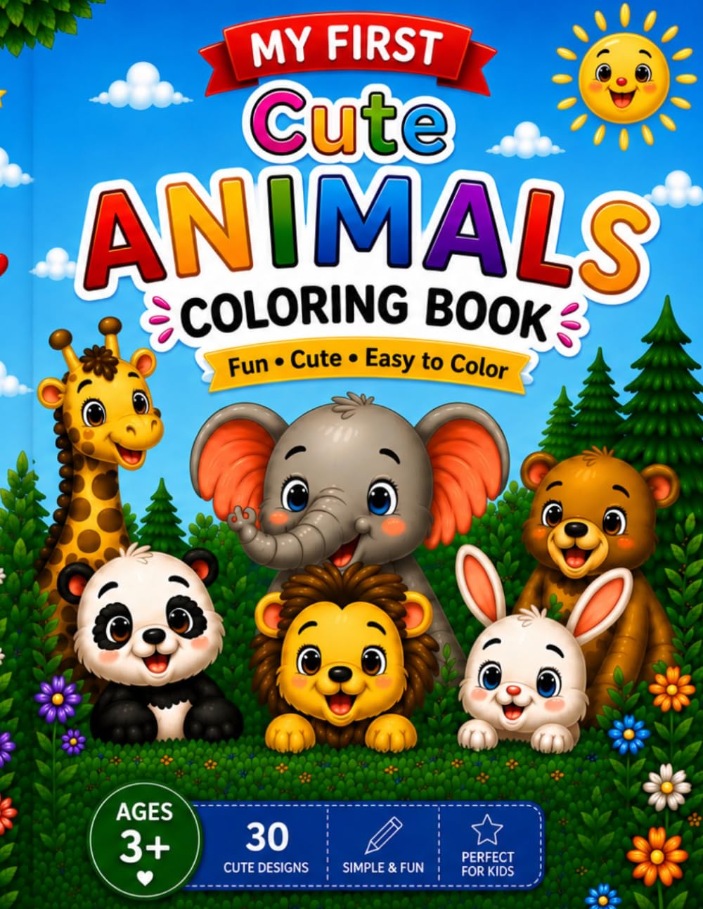 My First Cute Animals Coloring Book