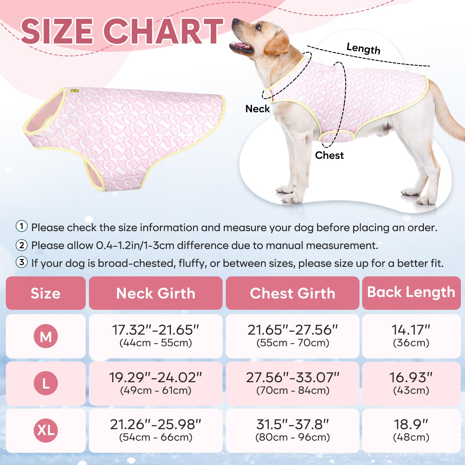 Gilet per cani rinfrescante evaporativo, morbido, regolabile, con protezione solare UV, essenziale per l'estate, mantiene i cani freschi per la caccia e all'aperto, rosa, L