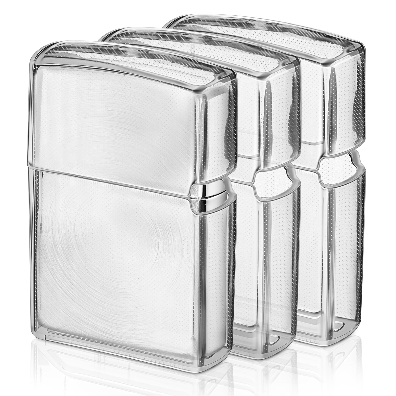 CALLARON 3Pcs Transparent Lighter Case Pouches High Clarity Plastic Cover for Enhanced Protection Quick Installation Compatible with Zippo Other Lighter Models for Outdoor