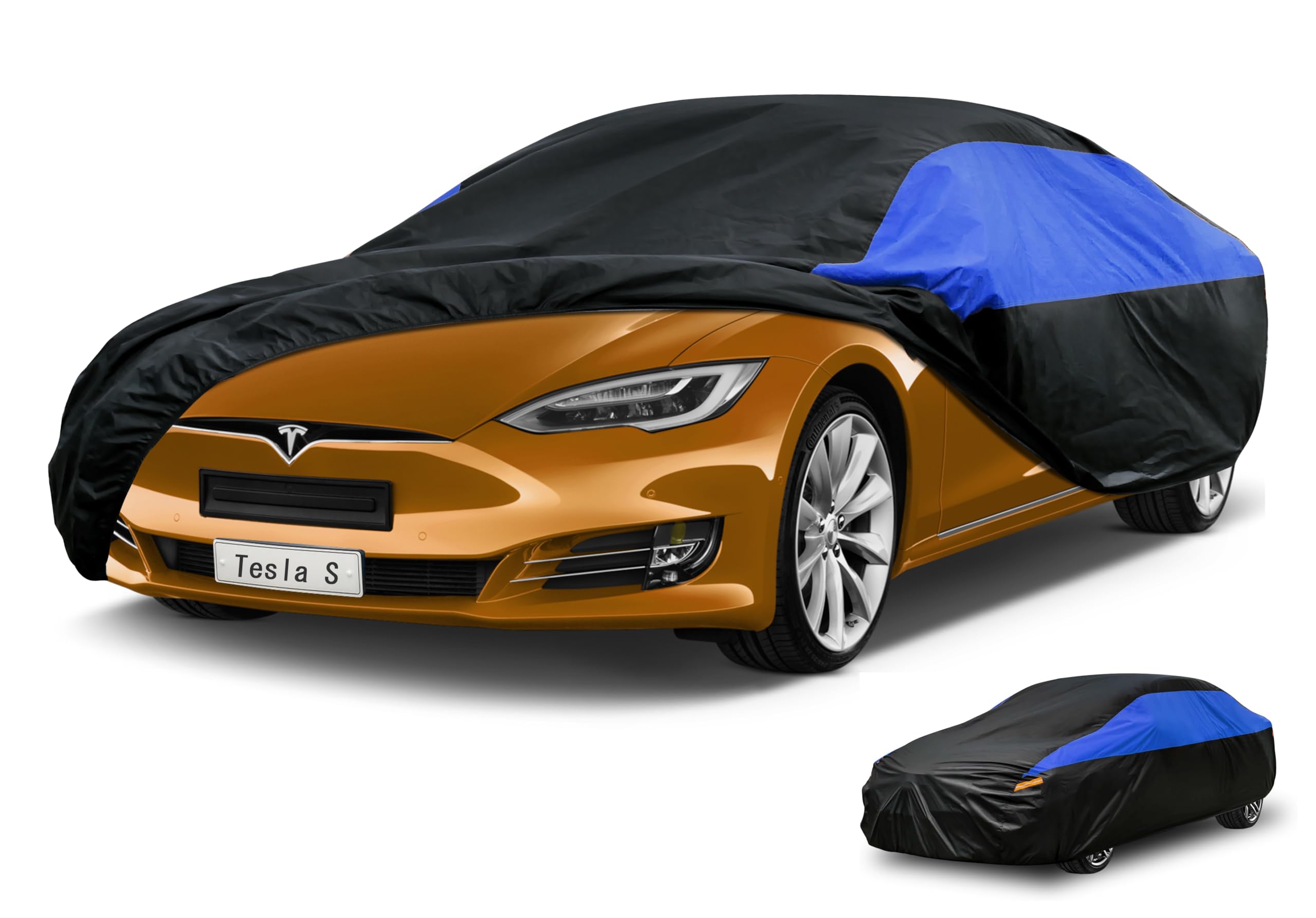 GUNHYI Tesla Car Cover Custom Fit Tesla S Waterproof All Weather, Lightweight Full Exterior Cover for Automobiles Outdoor Sun UV Rain Dust Snow Wind Protection.