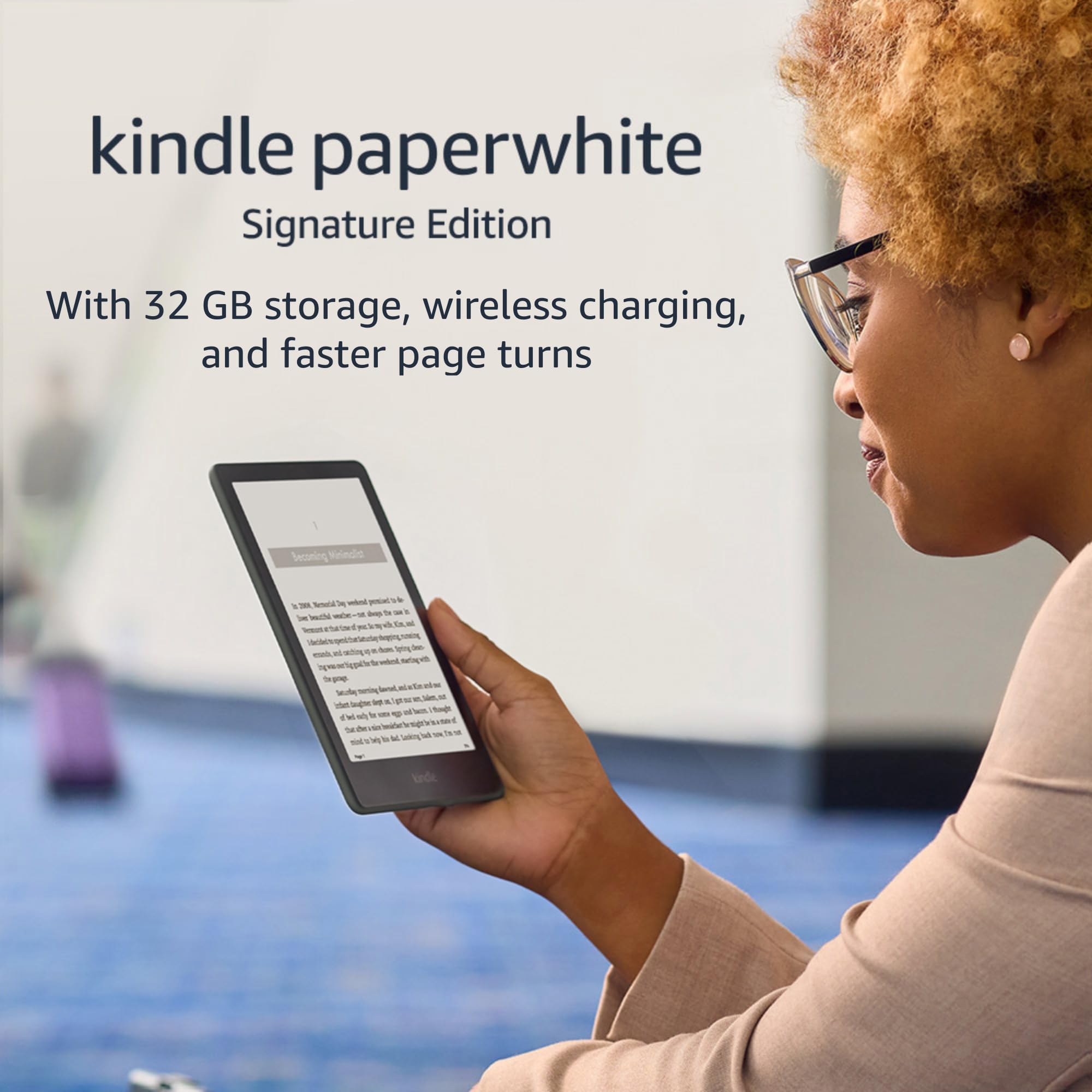 Like-New Amazon Kindle Paperwhite Signature Edition (32 GB) | With a 6.8" display, wireless charging, and auto-adjusting front light – With Lockscreen Ads | Agave Green
