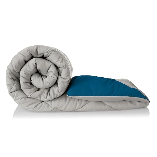 Solimo Reversible Single Microfibre Comforter, Ash Grey And Deep Teal