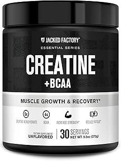 Creatine + BCAAs - Creatine Monohydrate + BCAA Powder for Increased Post-Workout Recovery, Performance, Lean Muscle Growth, & Reduced Fatigue - 30 Servings, Unflavored