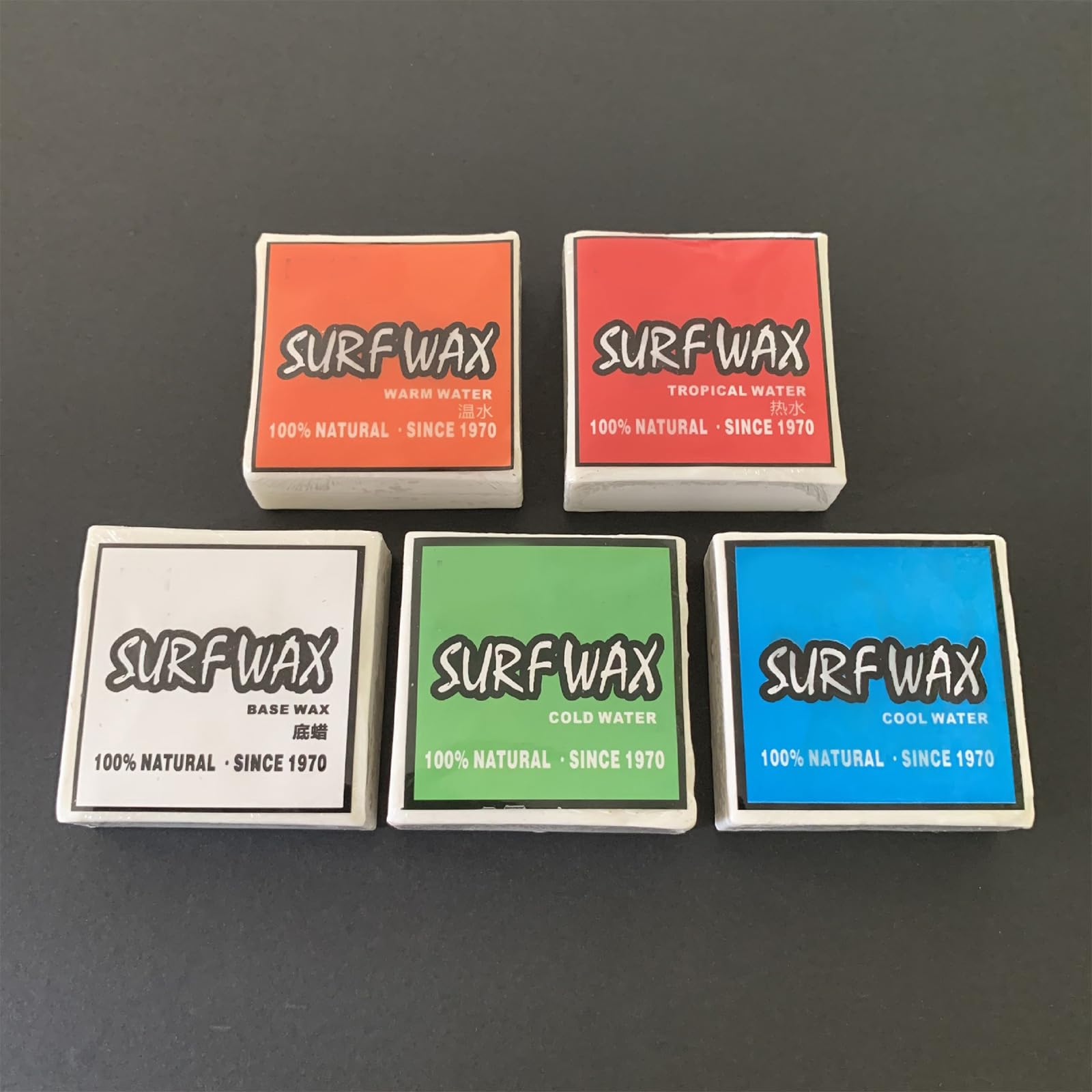 Ceras de surf de fácil aplicación, buenas ceras antideslizantes, para agua fría y caliente, para diferentes temperaturas de agua, se aplican fácilmente cera de surf
