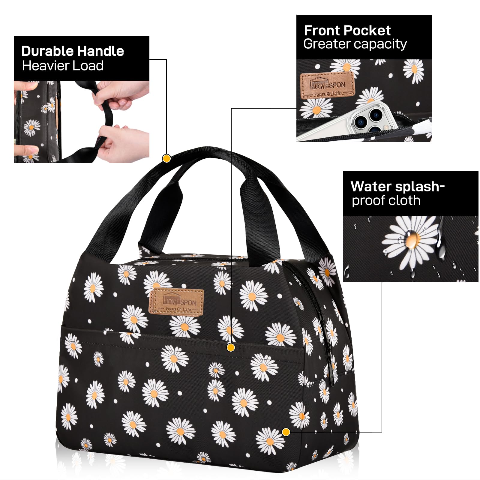 Sac Isotherme Repas Pliable MLPKOI - Imperméable, Portable, Idéal Pour école, Bureau Et Pique-nique