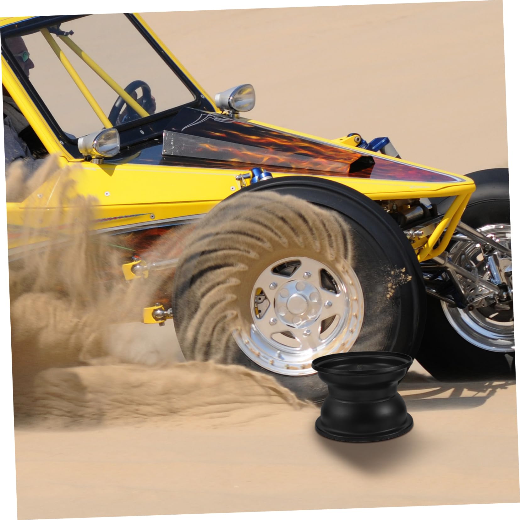 Ciieeo Cerchione Ruote Go Kart in Ferro Nero 16x8-7 Pollici Tre Fori, per Atv e Quad, Stile Elegante, Stabilità Ottimale e Facile Installazione