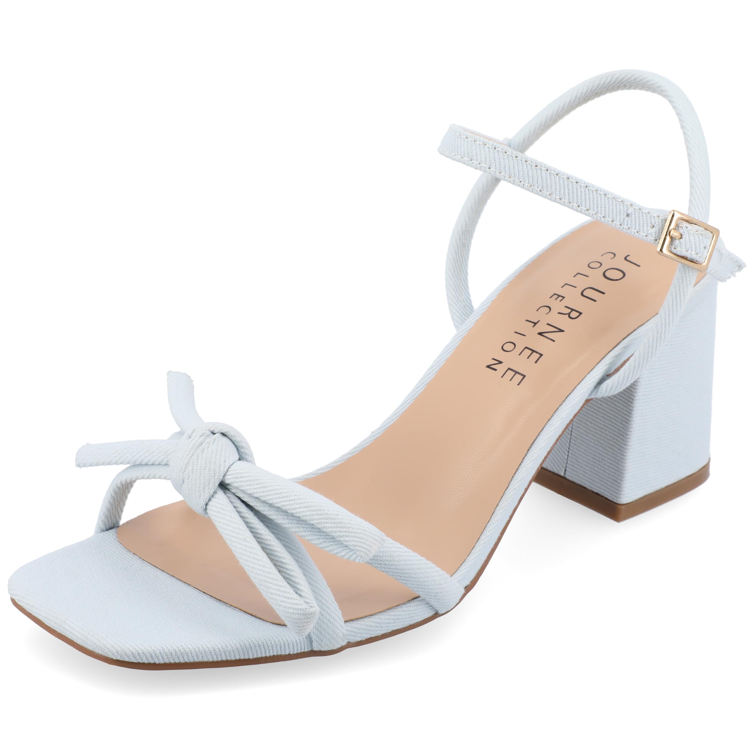 Fabric Block Heels by Journee Collection