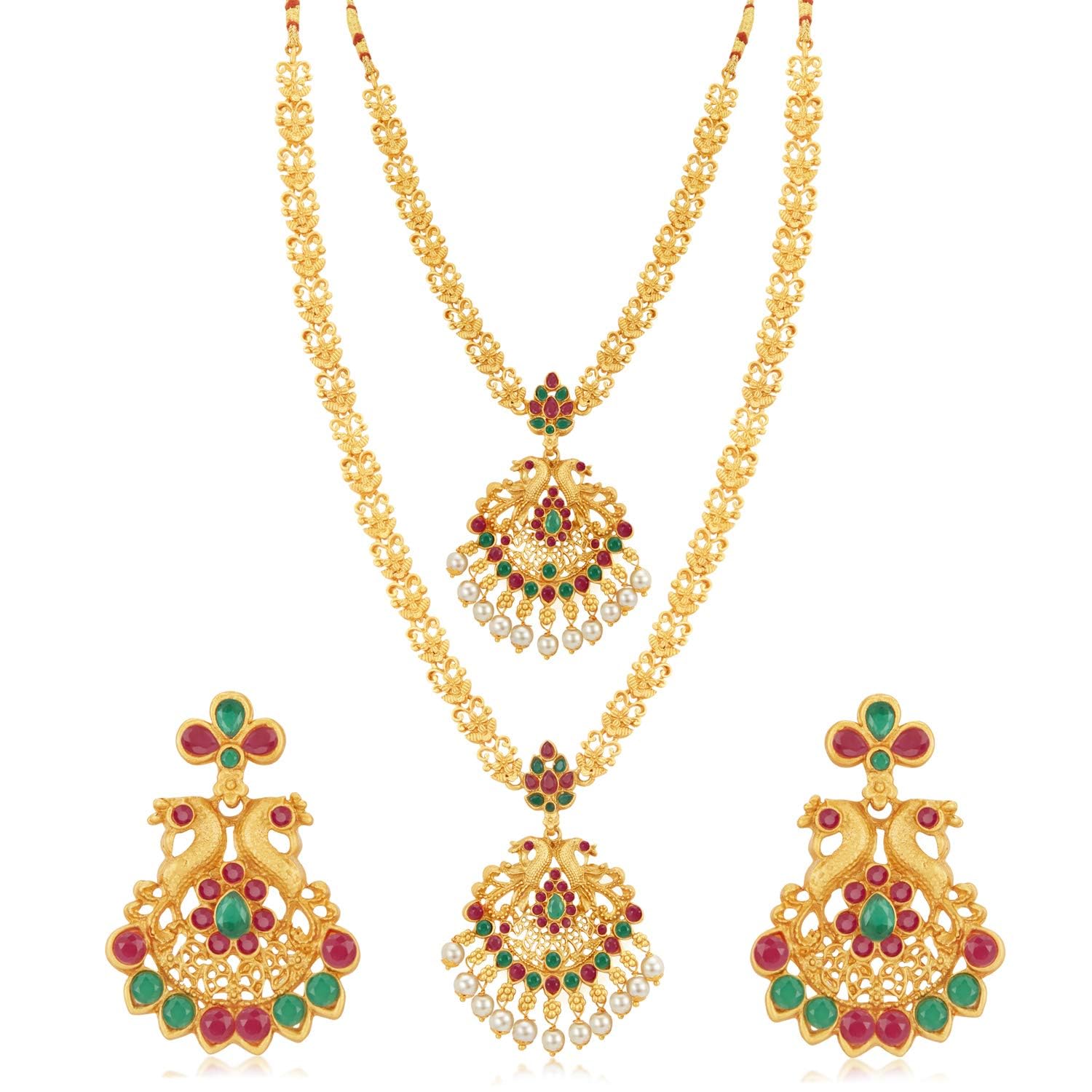 Sushi Jewellery Necklace Set for Women Indian Necklace Earring Set Indian Traditional Bollywood Fashion Jewelry for Women (A2) (B0C32ZXY3C) Amazon Price History, Amazon Price Tracker