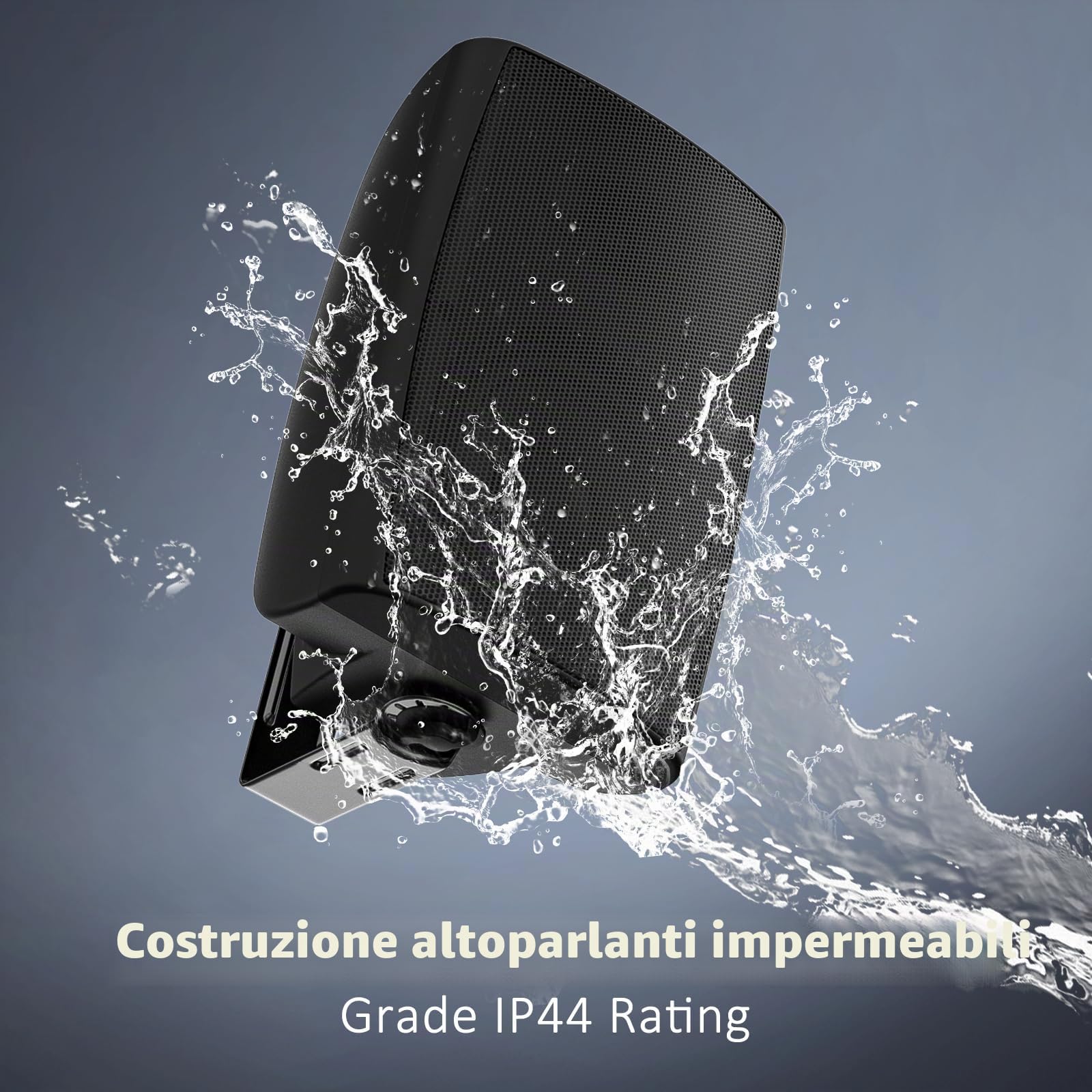 STUDIOFINIX Altoparlanti Bluetooth da 8 pollici con picco da 600 W per esterni, cablati, grandi dimensioni da parete (26,9 x 23,9 x 41,48 cm, 5,2 kg ciascuno), impermeabile IP44 per tutte le stagioni