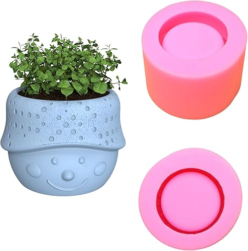 Molde de hormigón para maceta, molde de cemento de Navidad de Santa Maceta, molde de resina de silicona, maceta verde, soporte para adornos de