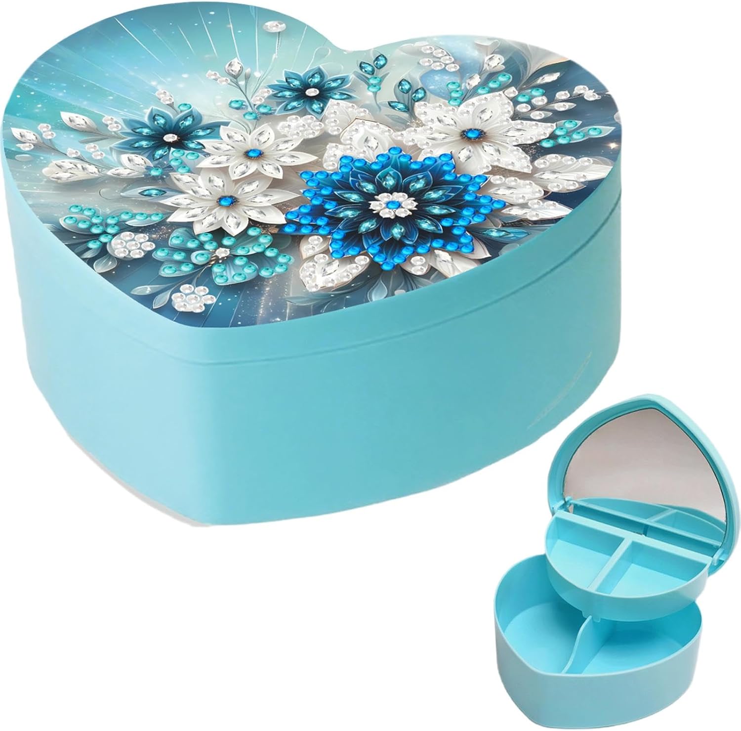 DIY Diamond Painting Heart Shaped Jewelry Box Storage Organizer