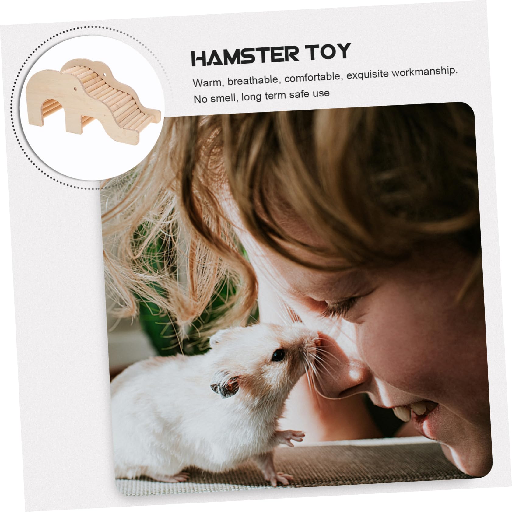 Nido para Mascotas pequeñas, 4 Uds. Casa escondite for hámster, Juguetes for Masticar(Beige)