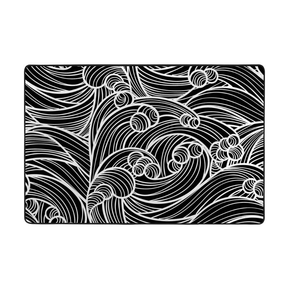 Tapis salon velours corail épais CHEHONG qui ne perd pas ses poils noir 160x121