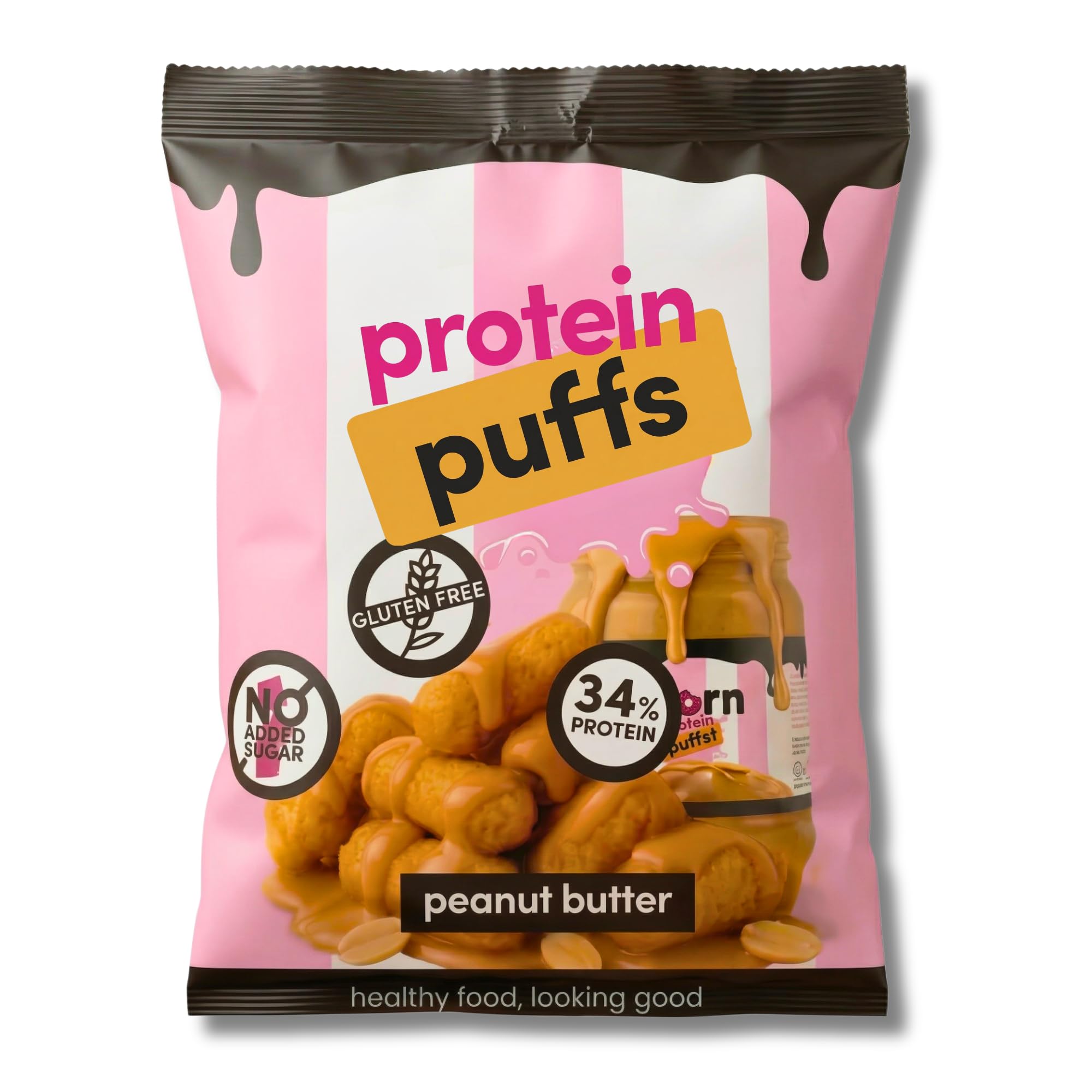 Protein Snack - Golose Patatine Proteiche con 34% di Proteine, Patatine Senza Glutine, Senza Zuccheri Aggiunti e Olio di Palma, Gusto Burro di Arachidi, Ideale per Spuntino Fit, Vegan, 6x50g