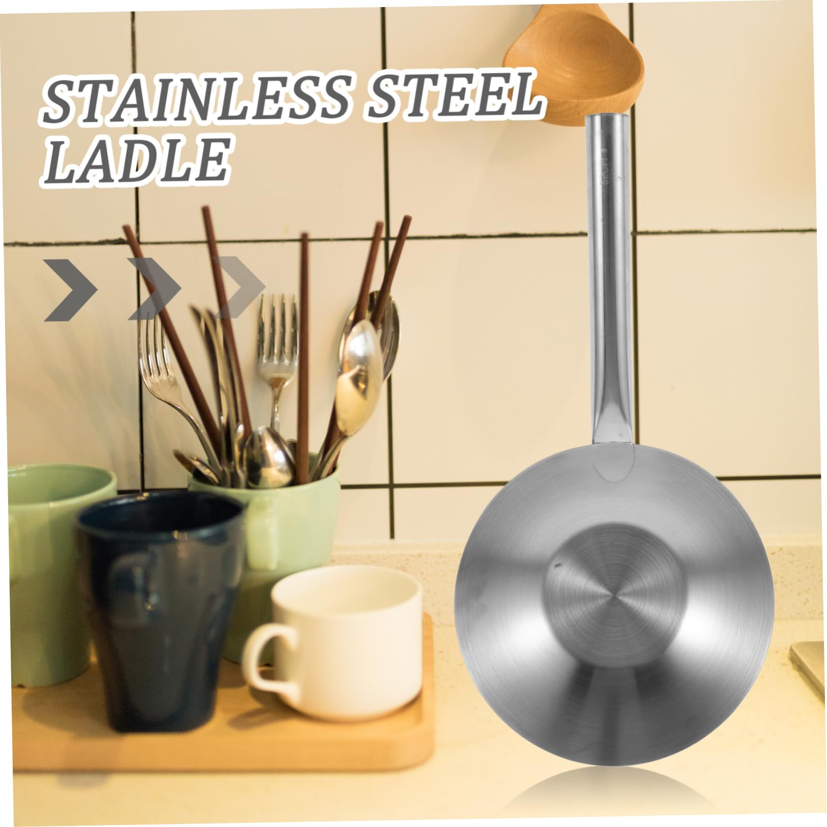 Ciieeo Louche à Eau Ustensile de Cuisine Pratique Grande Louche pour Prélever Eau ou Liquides Manche Court sans Aimant