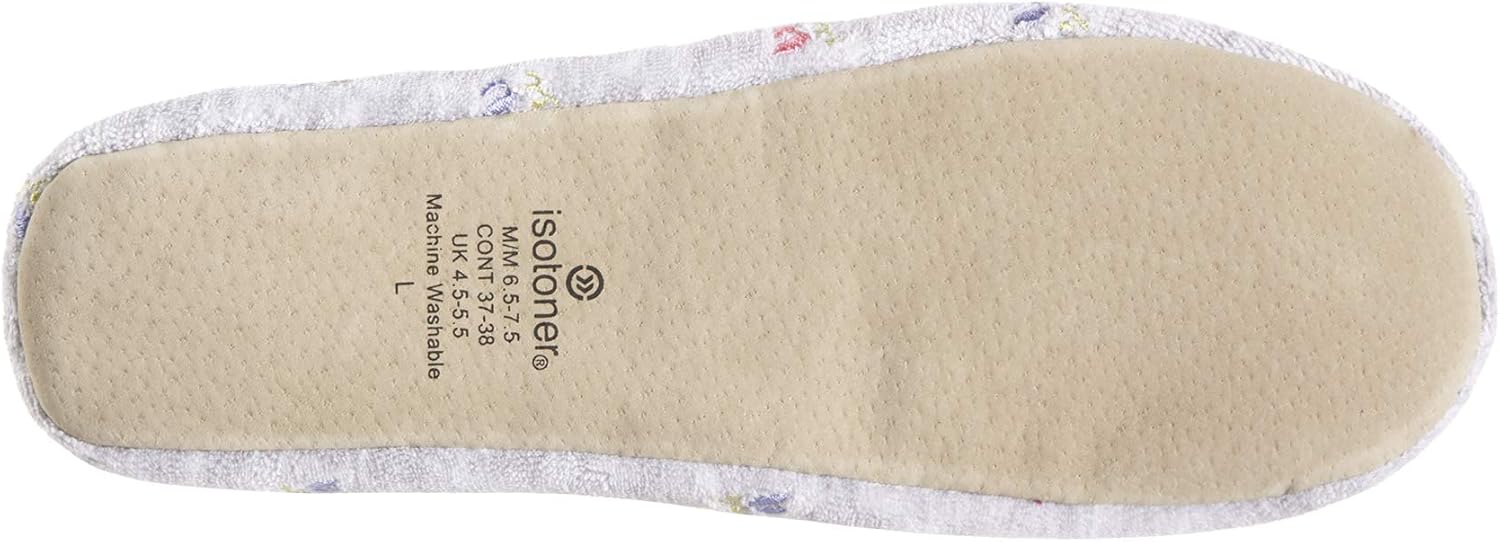 isotoner Women's Embroidered Terry Ballerina Slippers