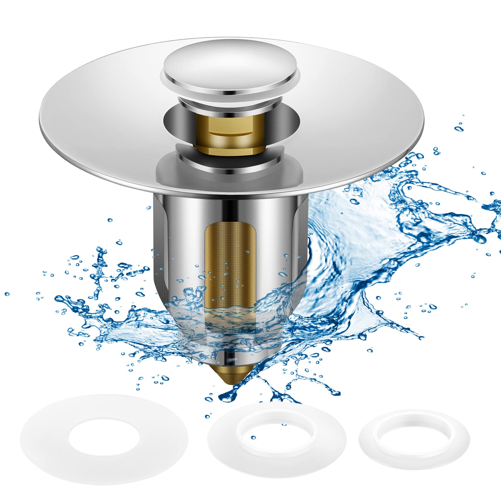 Buy Bathroom Sink Stopper for Drain Holes Diameter 1.021.96” & Depth