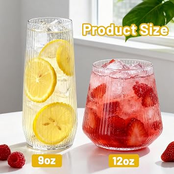 24 Pack Disposable Ribbed Origami Ripple Plastic Champagne Glasses Set