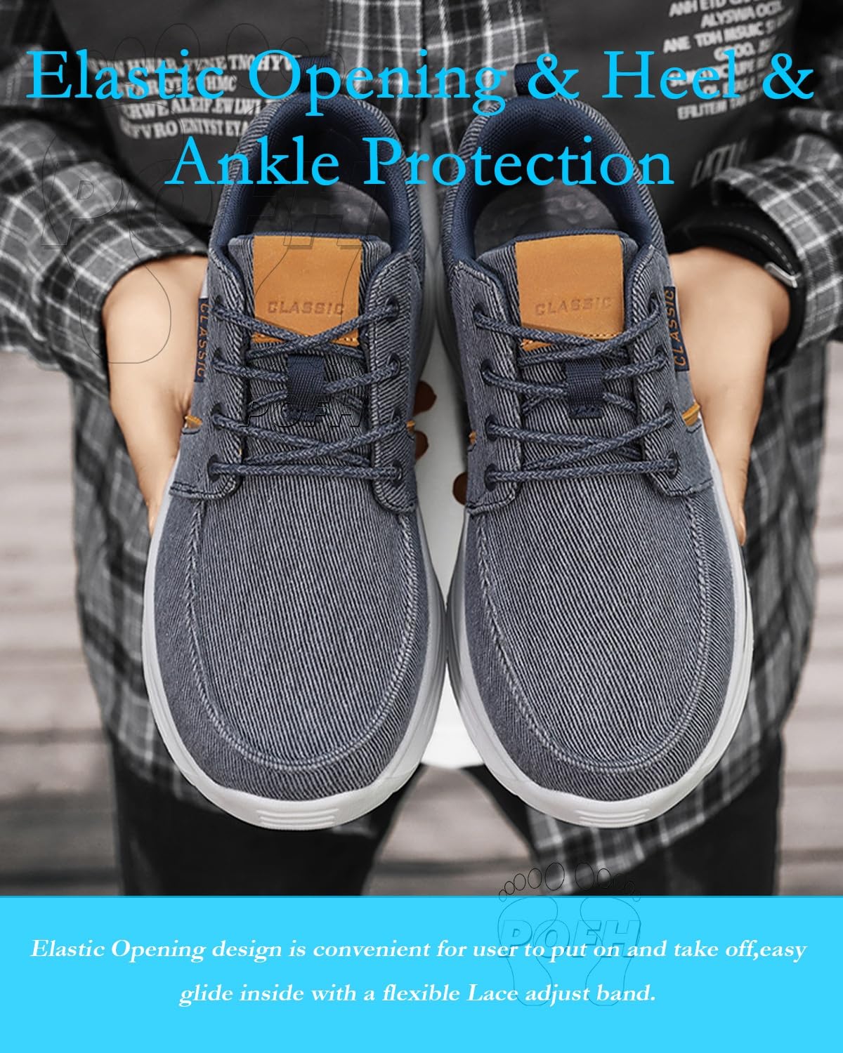 Scarpe Uomo Slip-On Ortopediche, Casual, Pianta Larga, Stile Passeggio