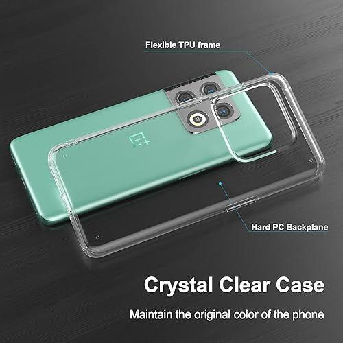 Miniatura 3 de Funda transparente para Oneplus 10 Pro a prueba de golpes parte trasera de policarbonato duro + parachoques de TPU suave esquina reforzada