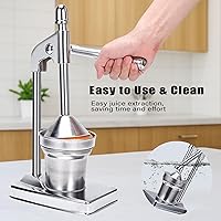 Vista 2 de Prensa de jugo de hierro fundido, exprimidor de prensa manual, exprimidor manual de hierro fundido para hacer jugo fresco de limón y naranja, fácil