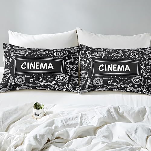 Miniatura 5 de Erosebridal Juego de ropa de cama con temática de cine, cine, cine, funda de edredón de dibujos animados de dibujos animados de dibujos animados