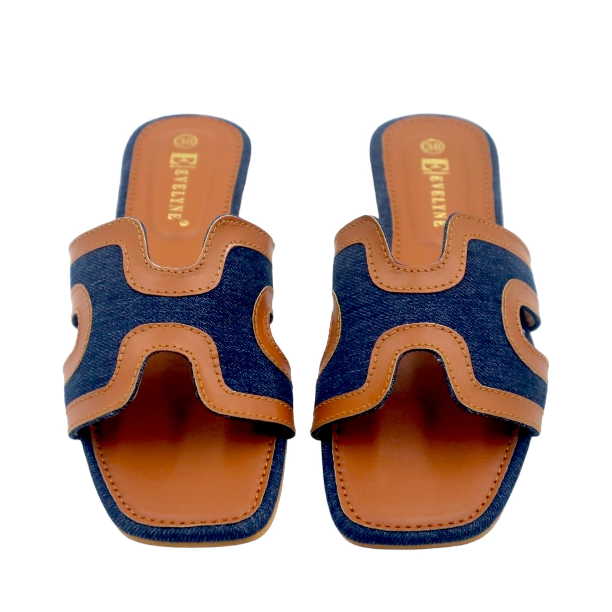 EVELYNE Winnie Flats Sandals For Women's | Comfortable & Stylish Pu Leather Sandals | Trendy Summer Slip On For Casual, Fusion, Party, Or Wedding (Brown)