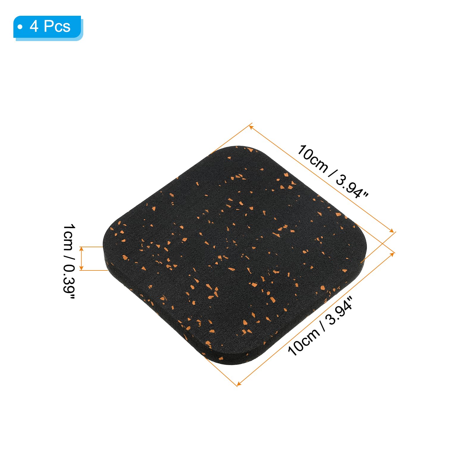 PATIKIL Treadmill Mat, 4 Pcs Exercise Equipment Mat Noise Reduction for Floor Protection Washing Machine Pads - Image 2