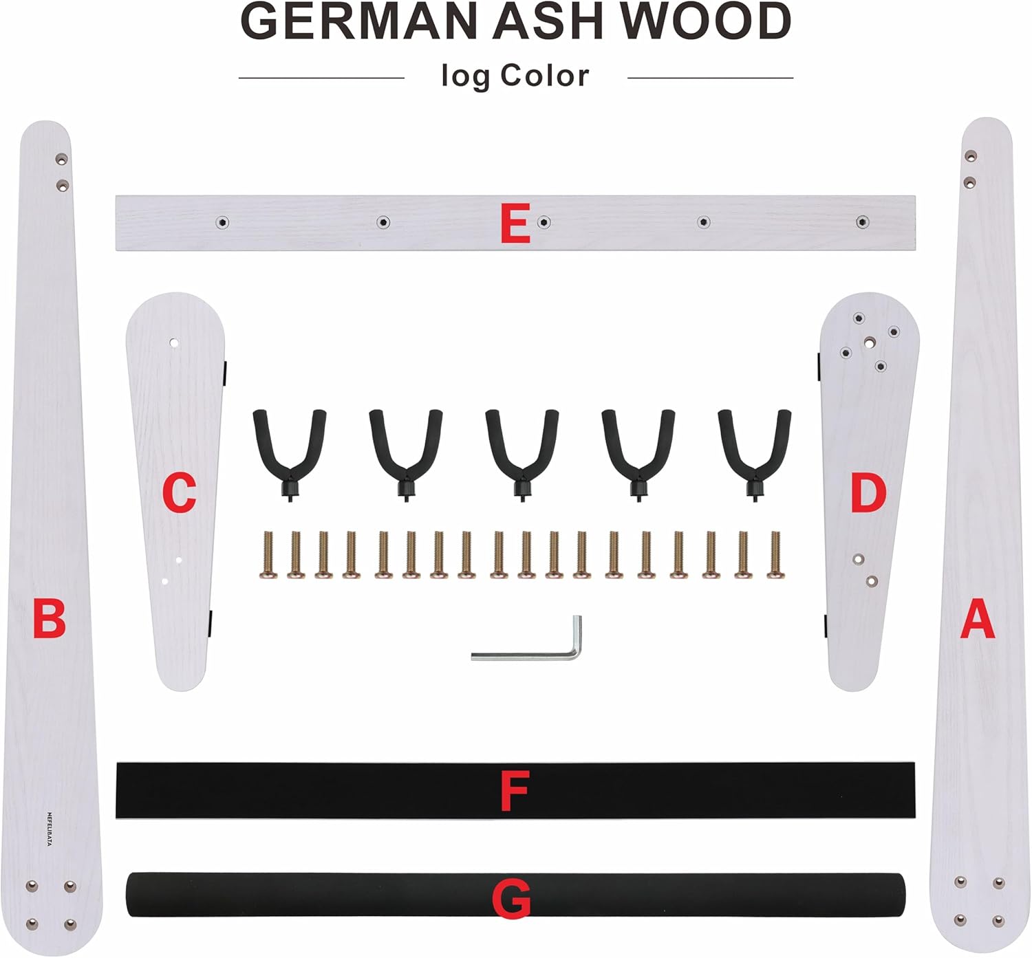 Nefelibata Multi-Purpose Guitar Stands 5 Wooden Guitar Rack Floor Stand for Guitars and Cases, Electric Guitars, Acoustic Guitars, Bass Guitars, Cellos - German Ash (White)