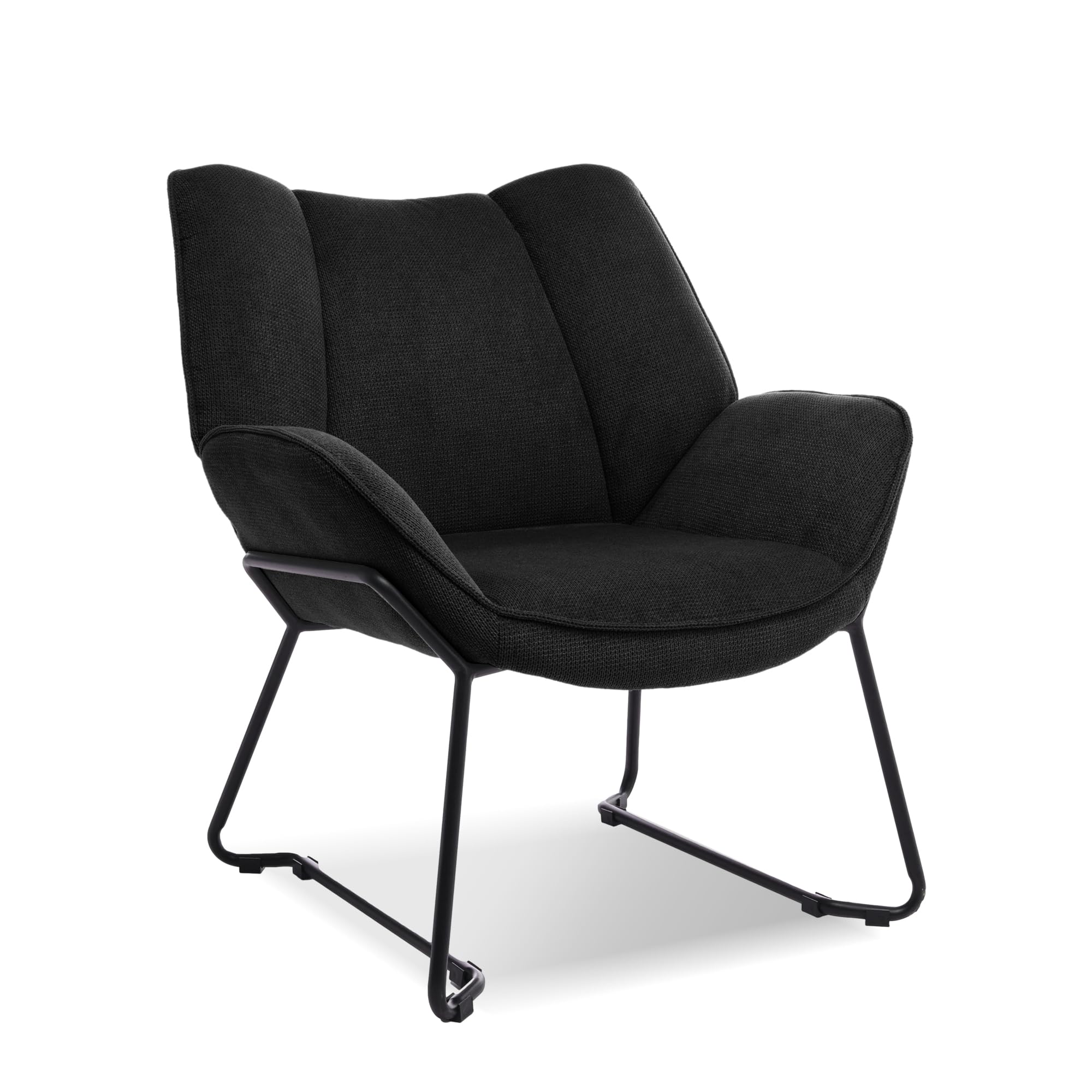 Relaxsessel Lounge Sessel Fernsehsessel bequem, Clubsessel Einzelsofa Cocktailsessel, Ohrensessel für Wohnzimmer/Schlafzimmer/Empfangsraum, Polster Lesesessel Vintage Anthrazit