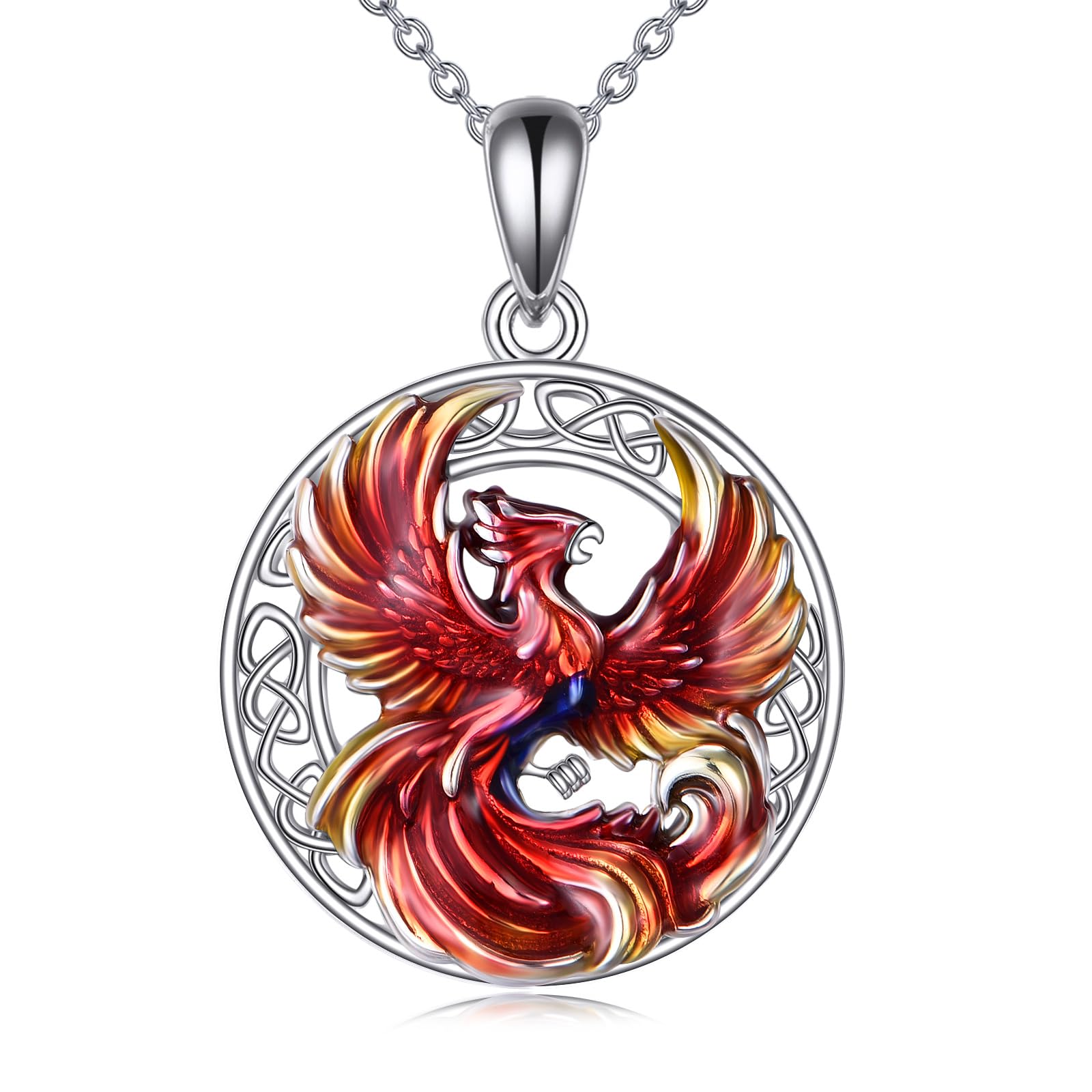 KZX Phoenix Halskette 925 Sterling Silber Keltische Phoenix Anhänger Halskette Phoenix Schmuck Geschenke für Frauen