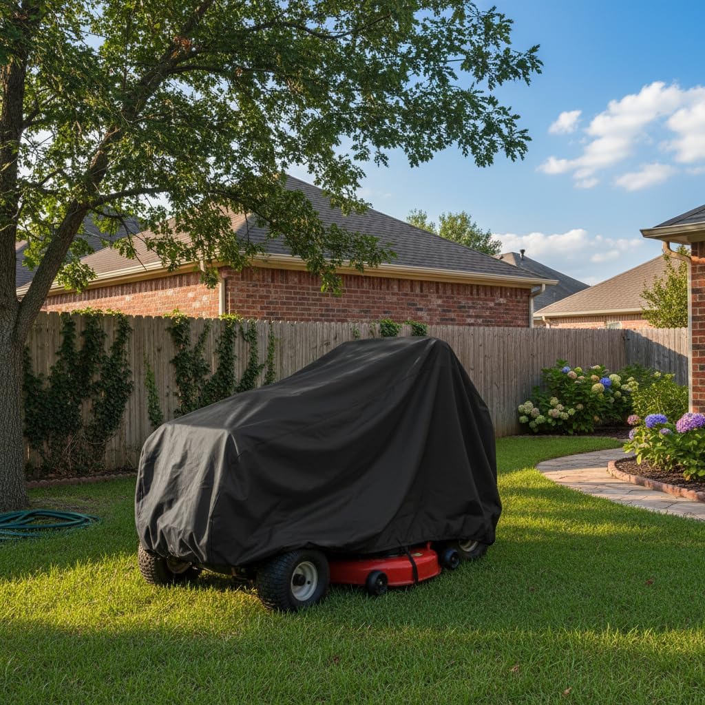 Lawn Mower Cover, Waterproof Tractor Cover Fits Decks up to 54", Heavy Duty 210D Polyester Oxford, Durable, UV, cub Tractor Cover Cover for Your Rider Garden Tractor, 72" L x 54" W x 46" H